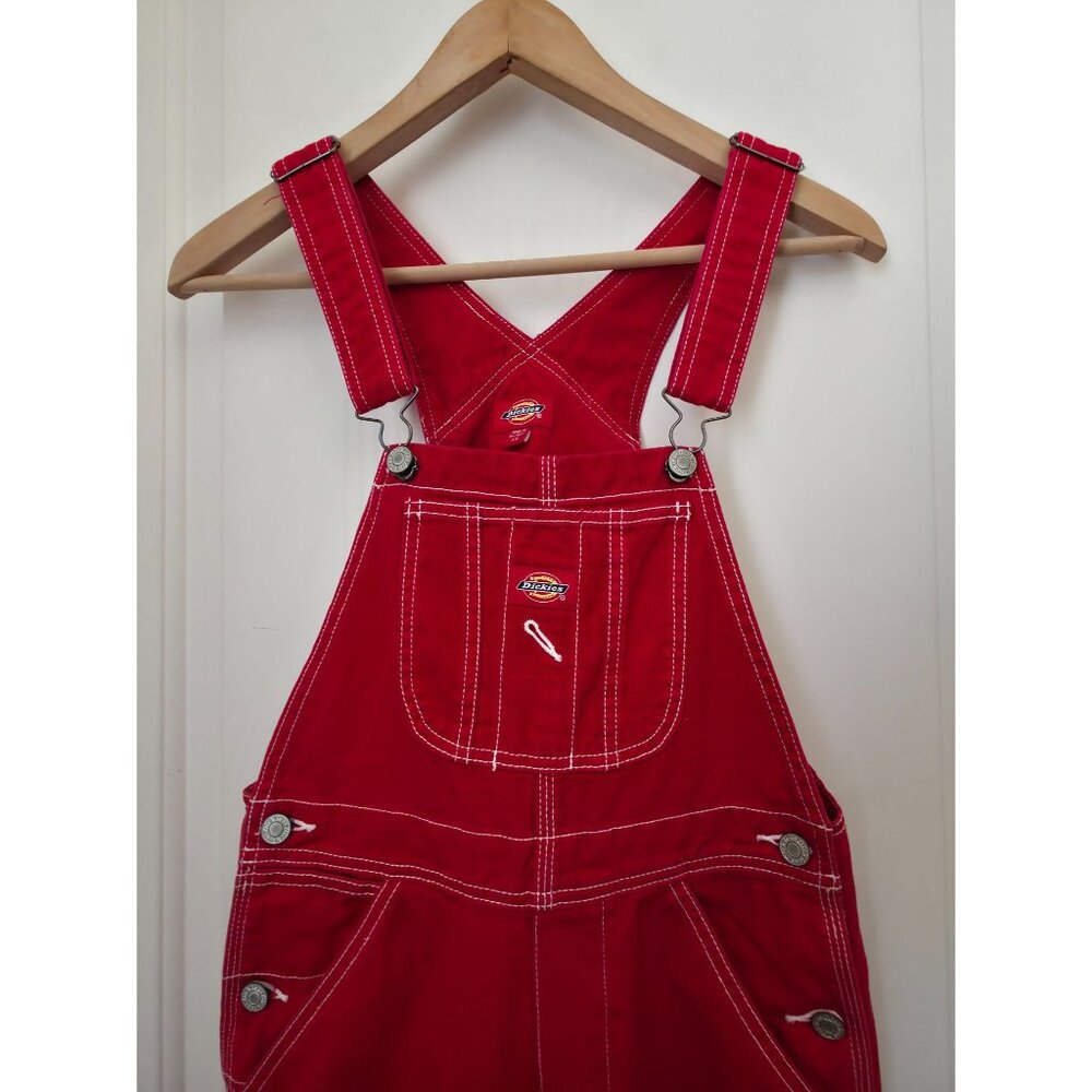 Dickies Straight Leg Relaxed Carpenter Workwear Denim Overalls Women's XS - Picture 5 of 8